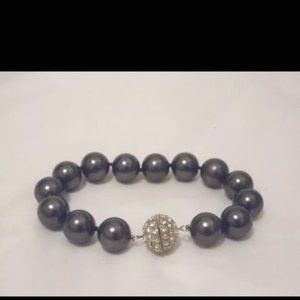 Pearlfection .925 Faux Black South Sea Pearl Bracelet